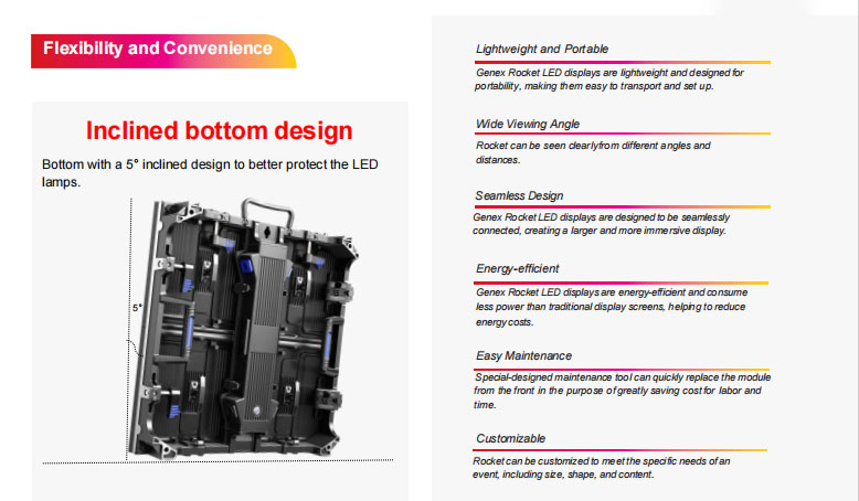 Indoor&Outdoor Rental or Fixed LED Display Rocket    NEW GENERATION OF RENTAL LED DISPLAY WITH DIE-CASTINGALUMINUMCABINET
